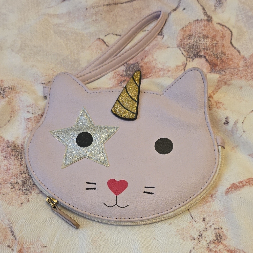 Pre Owned  Betsey Johnson Unicorn Cat Wristlet